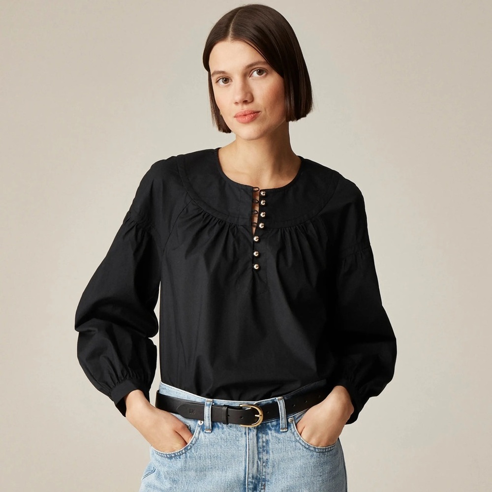 J Crew shirred popover top